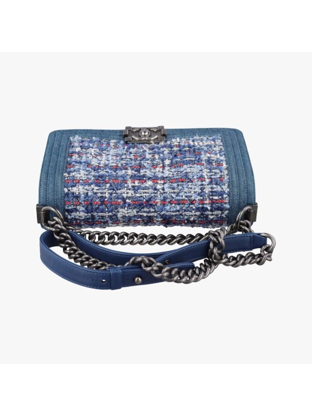 ★SOLD★ Chanel Blue Multicolor Denim Messenger Bag - Picture 8 of 15